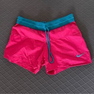 Nike Women's Vibrant Pink and Teal Athletic Shorts, Women’s S